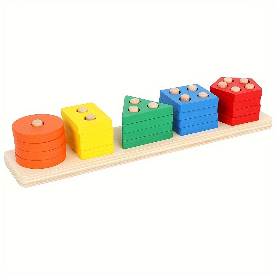 Kids Educational Puzzle Sets Wooden Geometry Wood Toys Baby Kids Early  Learning