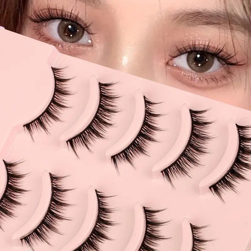 Manga Lashes Natural Look Wispy Anime False Eyelashes Mink Fluffy Eye  Lashes Pack Spiky Asian Japanese Korean Cosplay Fake Eyelashes 12 mm Curly