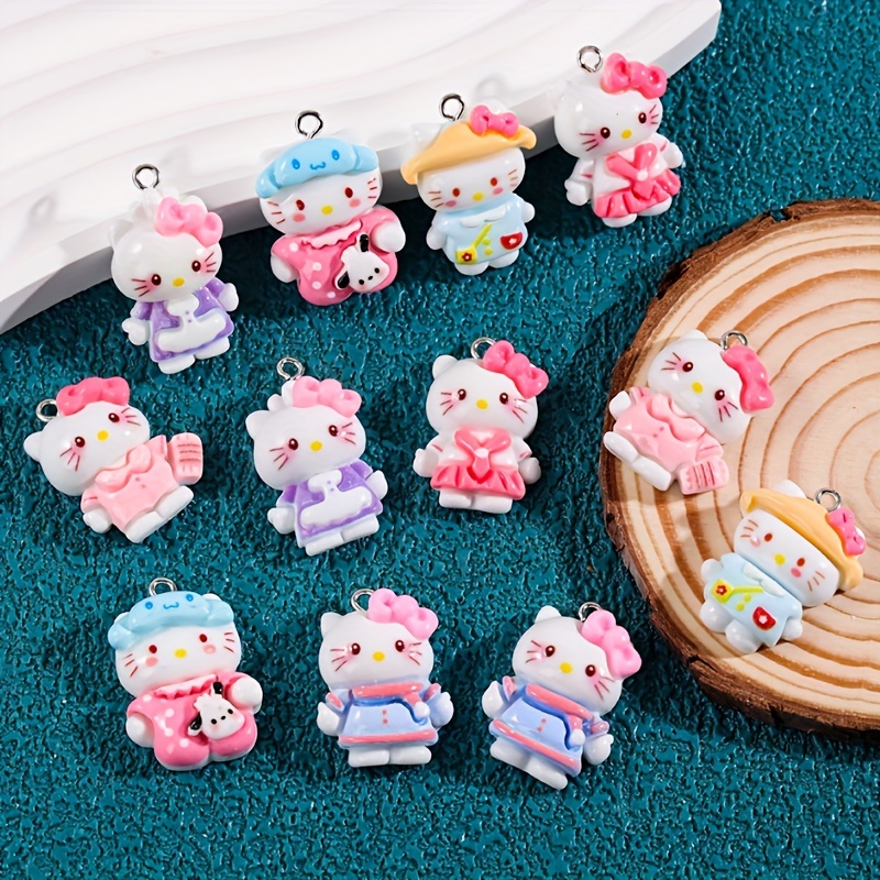 12pcs Kawaii Hello Kitty Nail Charms