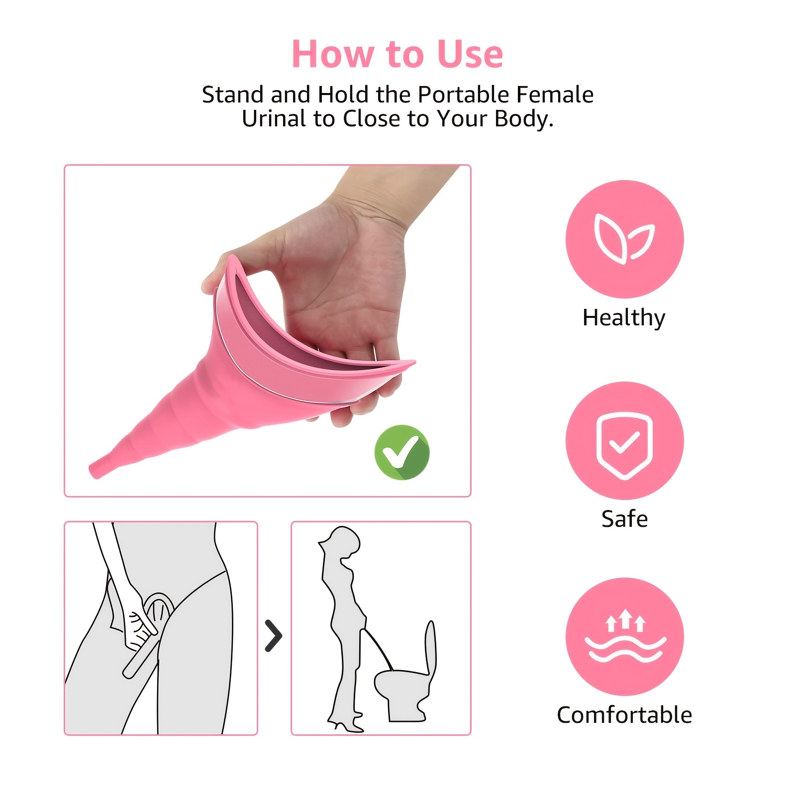 Urinoir Portable En Silicone Pour Femmes, Dispositif D'urination À