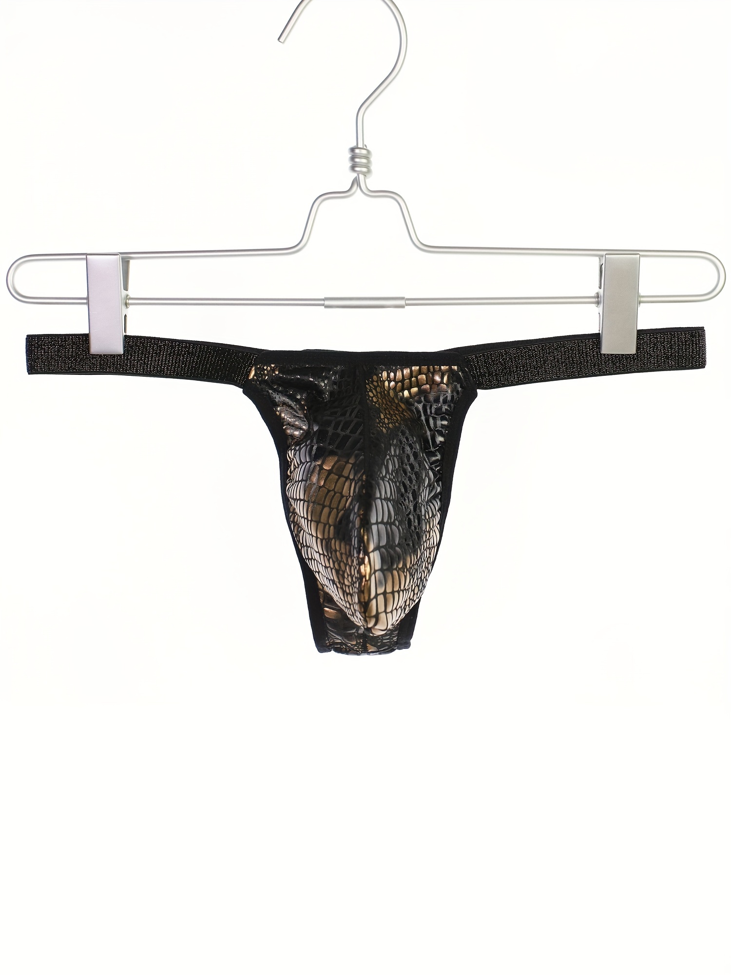 Men's Underwear Snakeskin Pattern Print Sexy Thong U Convex - Temu