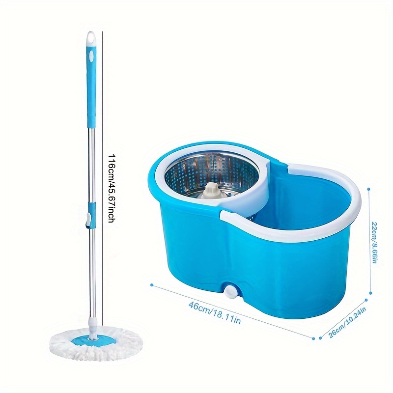 Household Spin Mop And Bucket Set With 2 Mop Heads Household - Temu