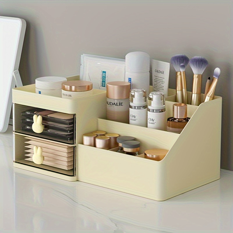 

Drawer Cosmetic Storage Box Cartoon Plastic Jewelry Lipstick Simple Finishing Box Desktop Student Stationery Box