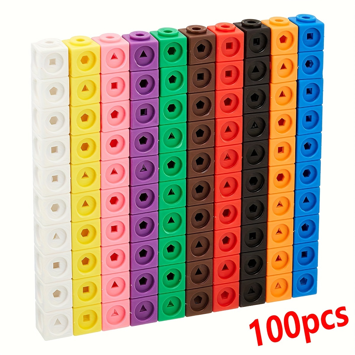MathLink Cubes -Learning Resources 100 2cm Connecting Cubes, 10 Colors,  school