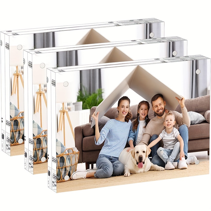 Acrylic Picture Frames Desktop Frameless Photo Frames With - Temu