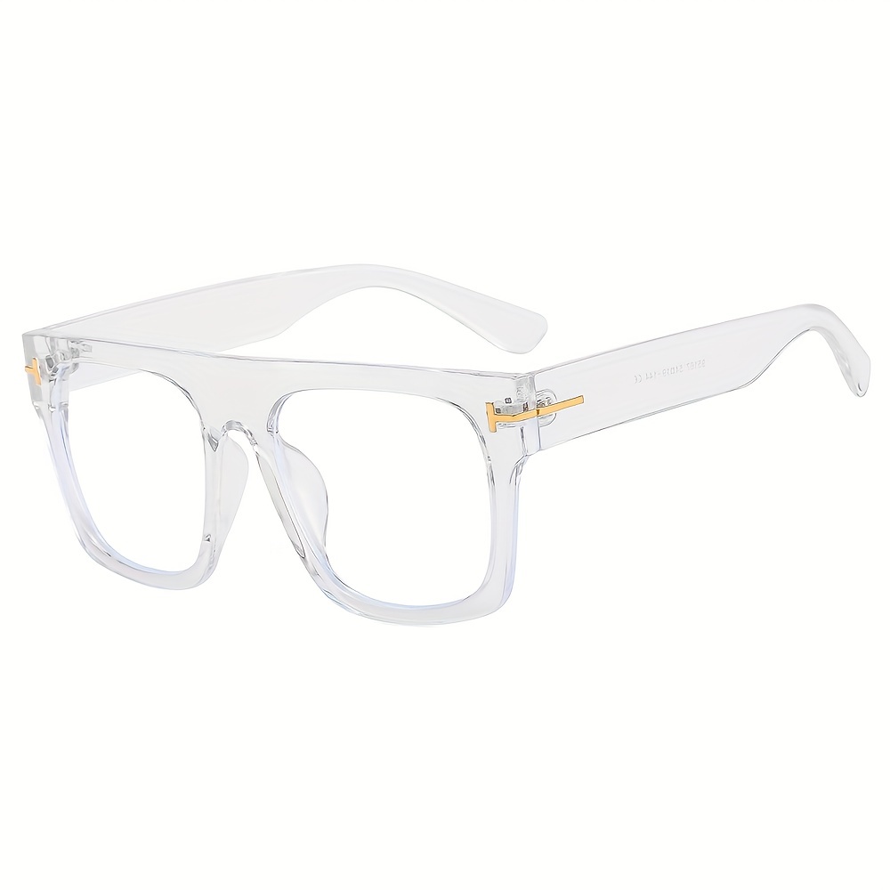 Men's Square Flat Mirror Myopia Glasses Anti Light PC Spectacles