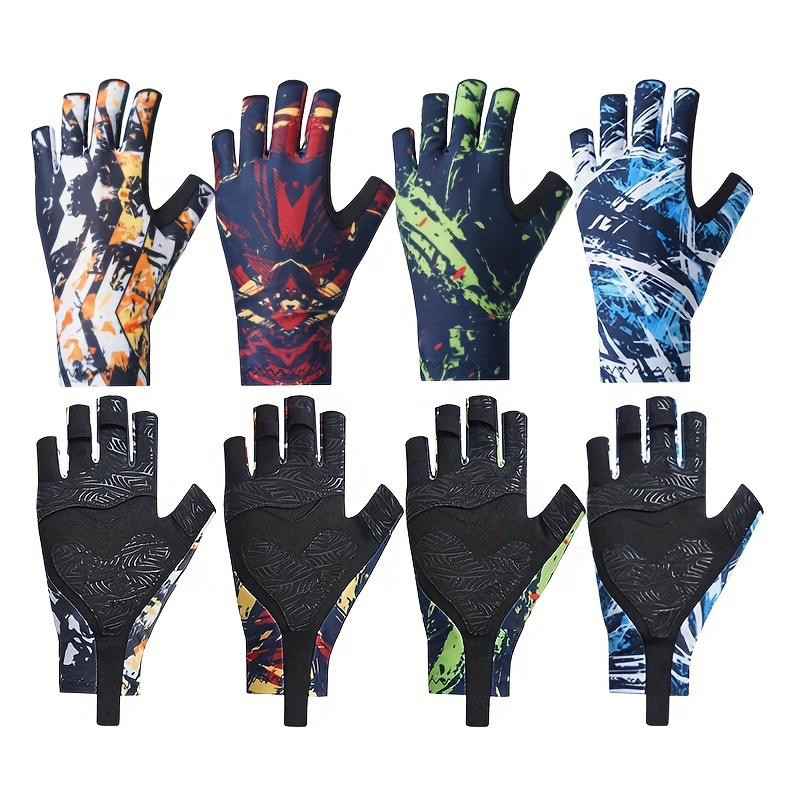 Sun Protection Fishing Gloves Non-slip 2 Fingerless Lightweight