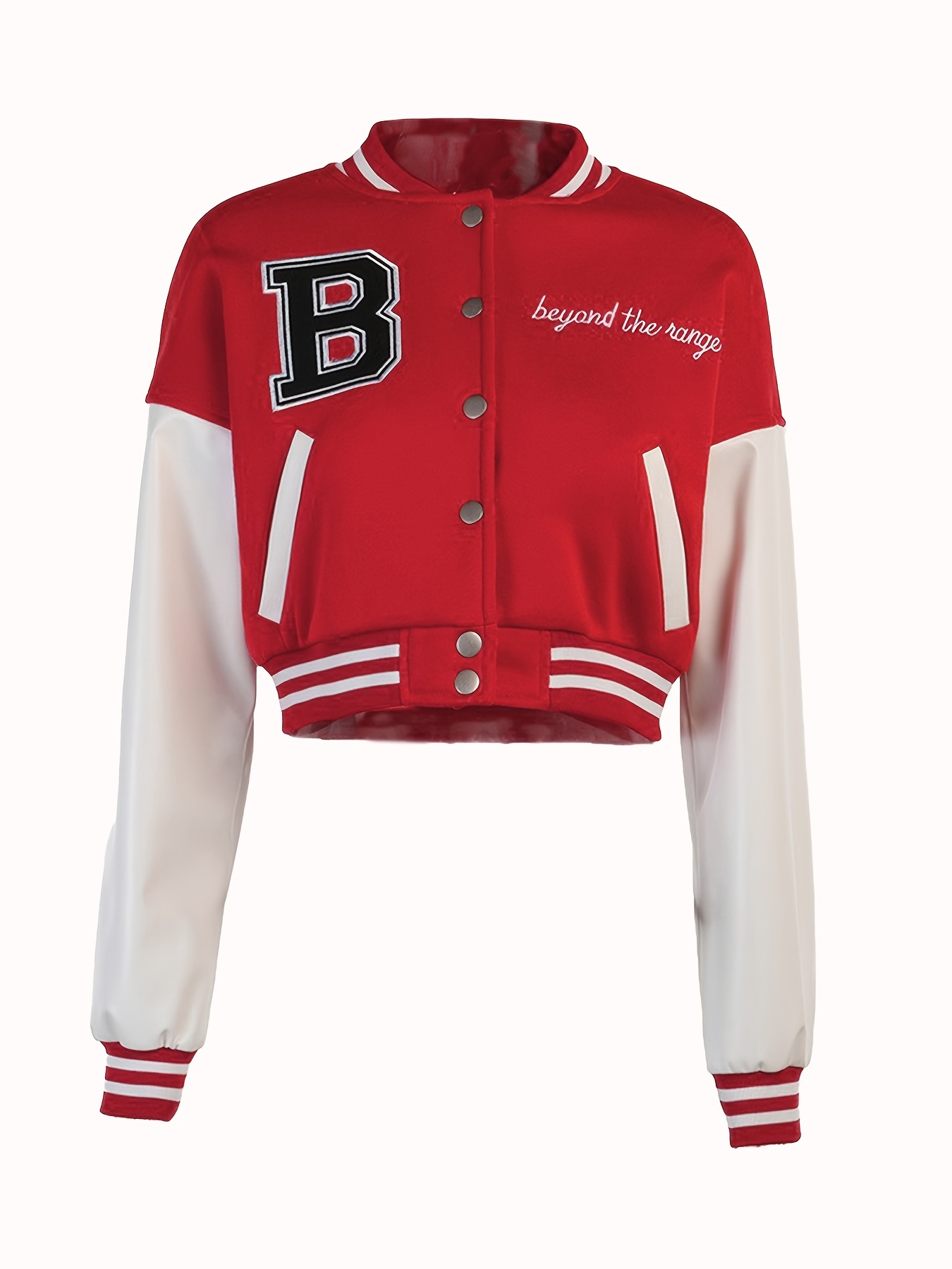 Buy Women Varsity Jackets Vintage Letter Print Cropped Baseball Coat Y2k  90s Fashion Streetwear Bomber Outer Coat, Red S Black, Large at