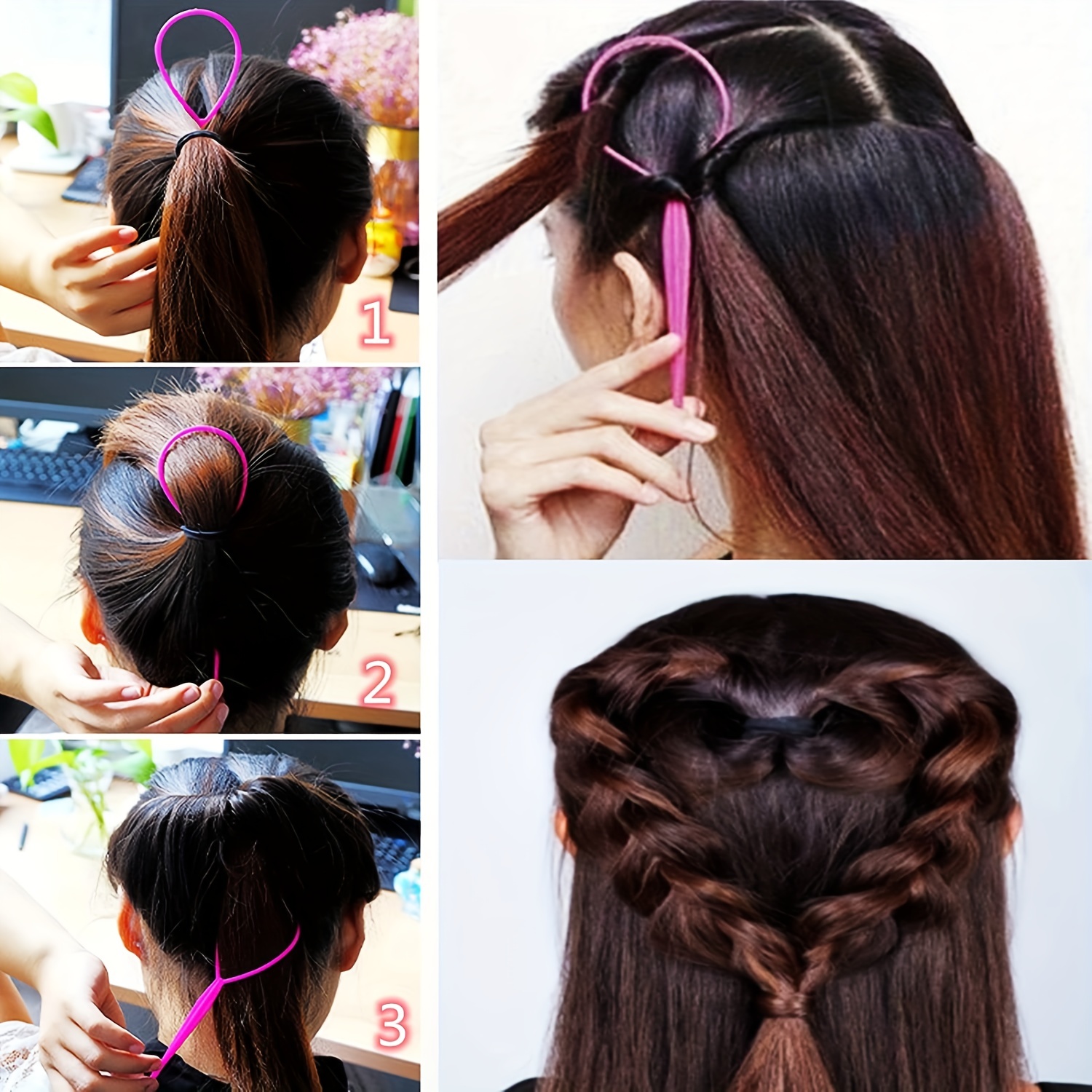  Trimming Shop 4pcs Hair Braiding Tool, Topsy Tail