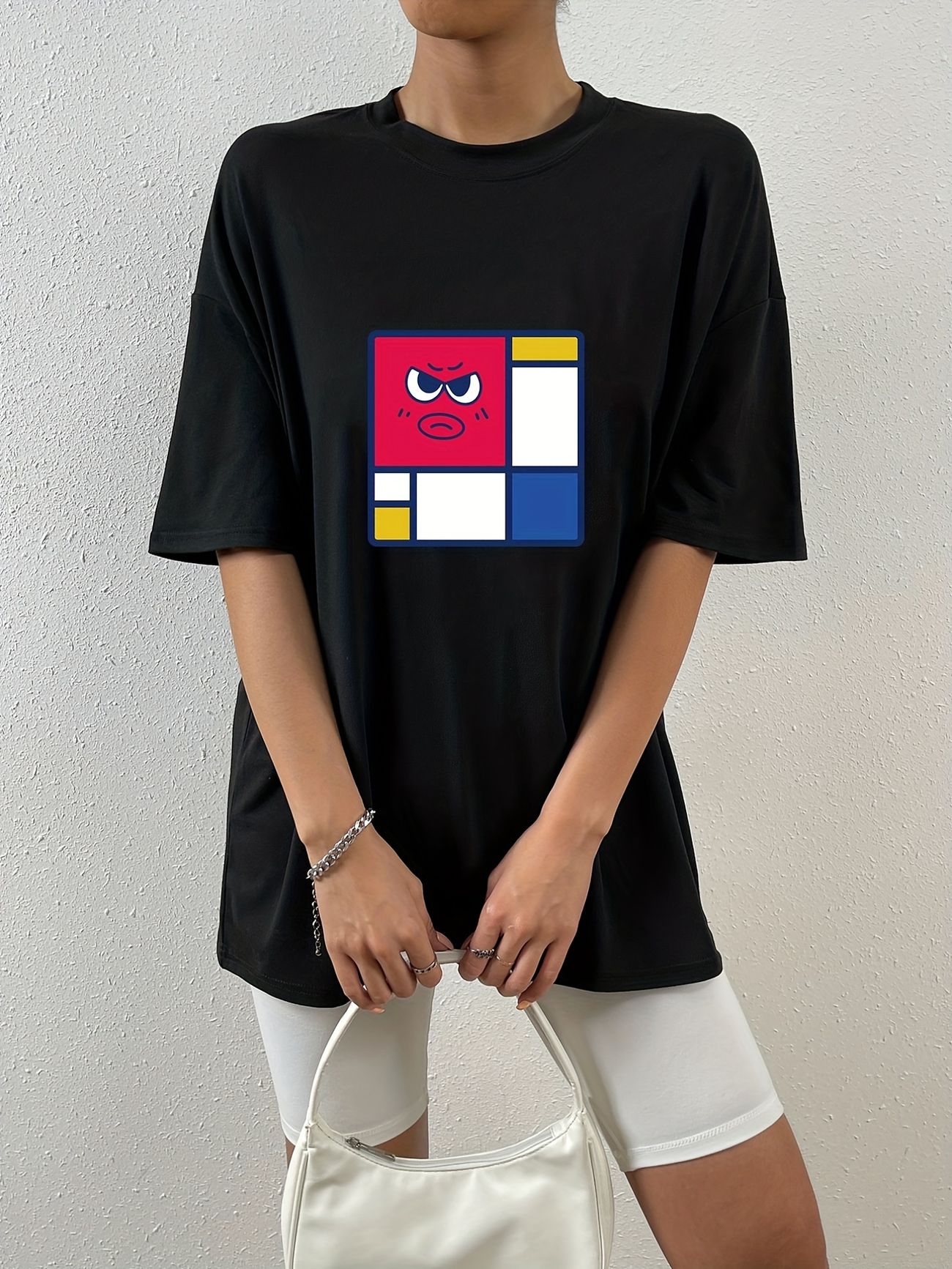 Cartoon Print Oversized T Shirt Casual Crew Neck Short Sleeve Loose T Shirt Women's Clothing | High-quality & Affordable | Temu Cartoon Print Oversized T Shirt Casual Crew Neck Short Sleeve Loose T Shirt Women's Clothing | High-quality & Affordable | Temu