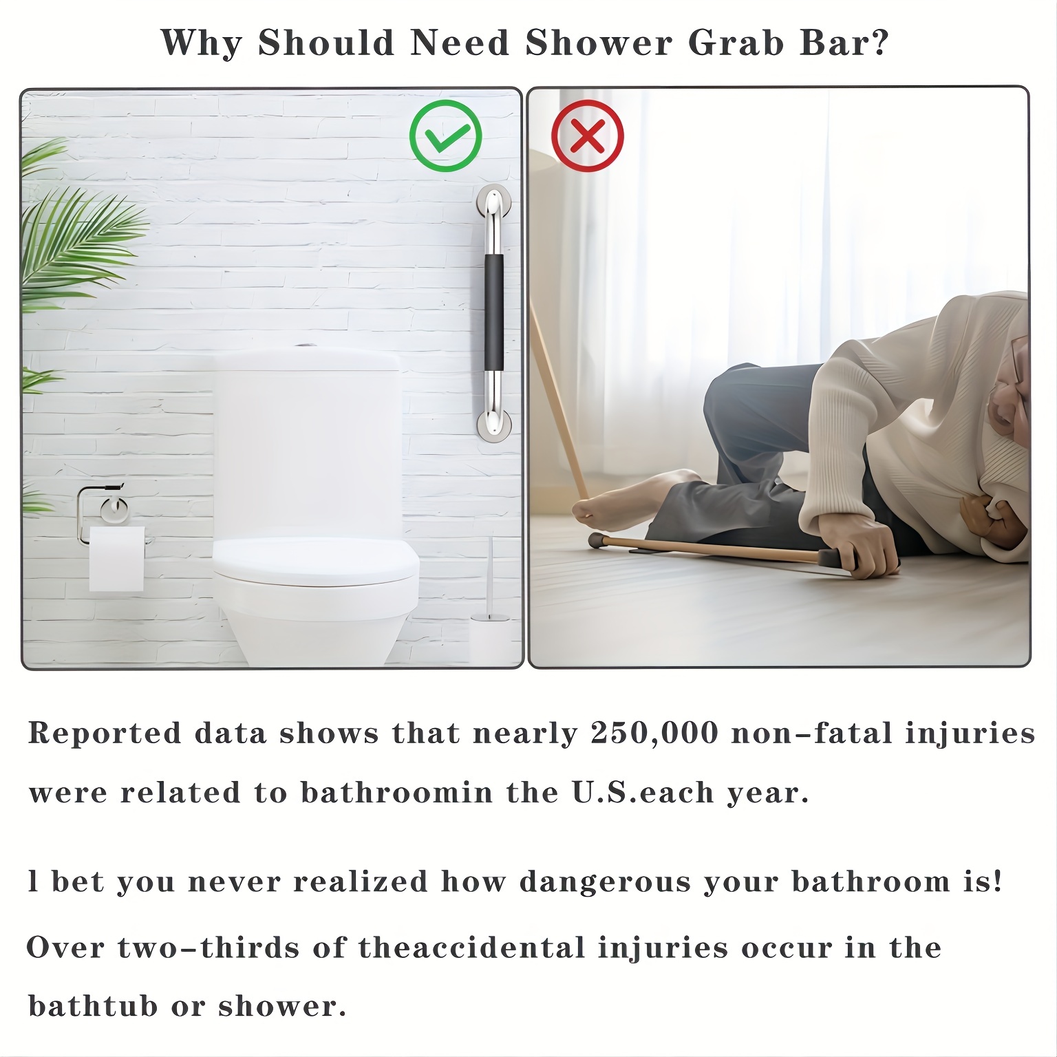 Shower Grab Bar Home Bathroom Grab Bar Sus 304 Stainless - Temu