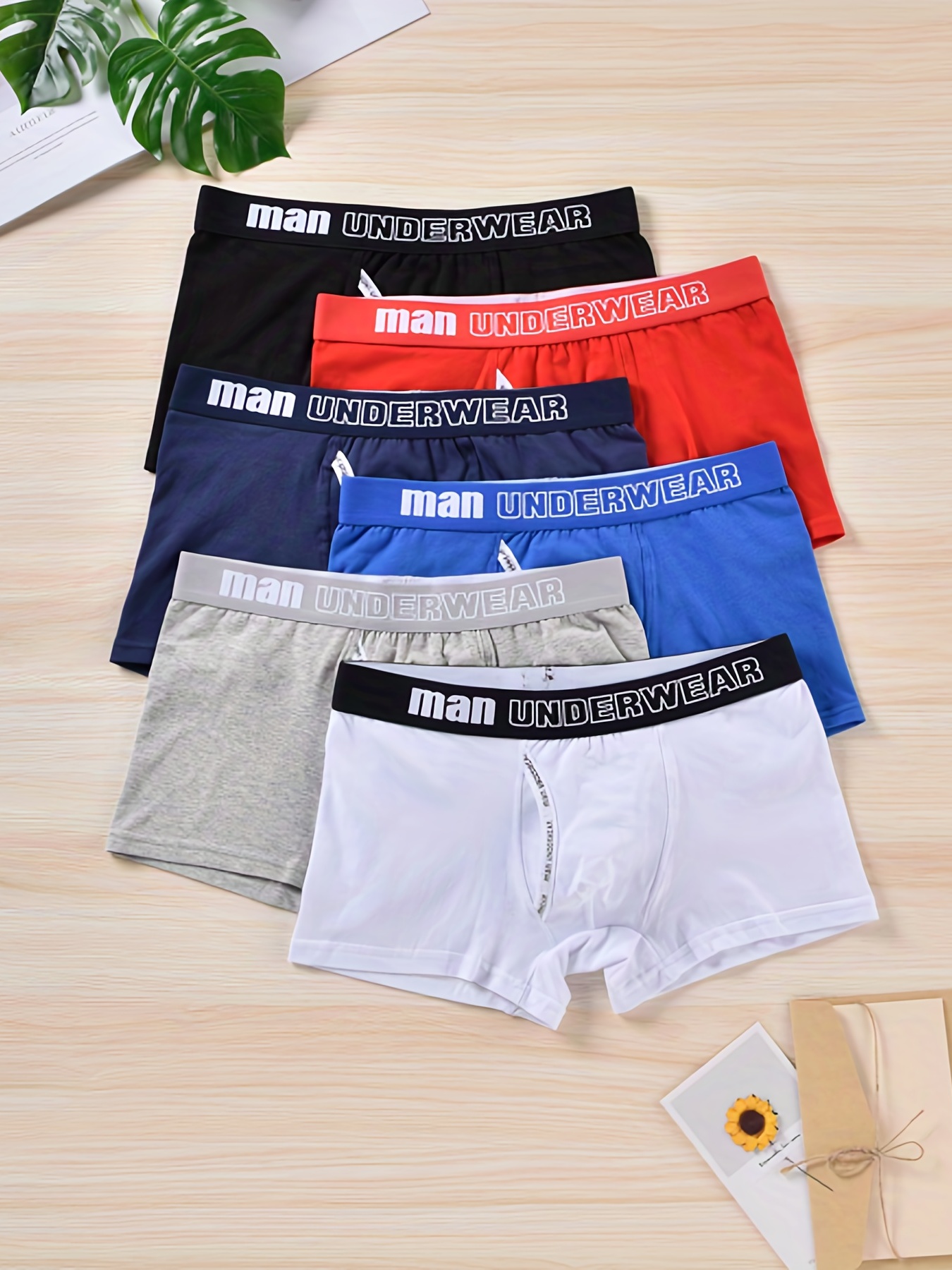 Men's Underwear Breathable Soft Comfy Elastic Boxer Briefs - Temu