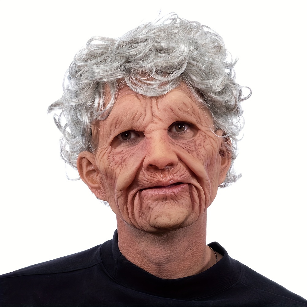  Máscara realista de anciano de Halloween, máscaras de miedo de  látex visible, máscara para la cabeza, disfraz novedoso, accesorio para  fiesta : Juguetes y Juegos