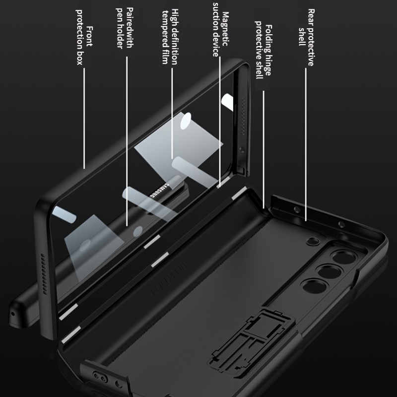 Magnetic Hinge Protection Case With Touch Pen For Samsung Galaxy Z Flip 5