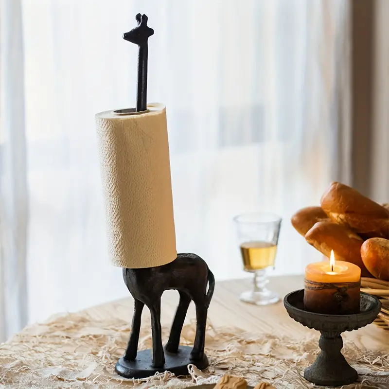 1pc Porte-serviettes En Papier Girafe En Métal - Statue Fonctionnelle De  Table À Manger, Design Unique