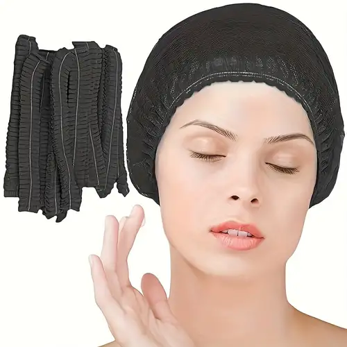 Bonnet de douche jetable - Bonnet de bain en plastique - filet à cheveux -  filet à
