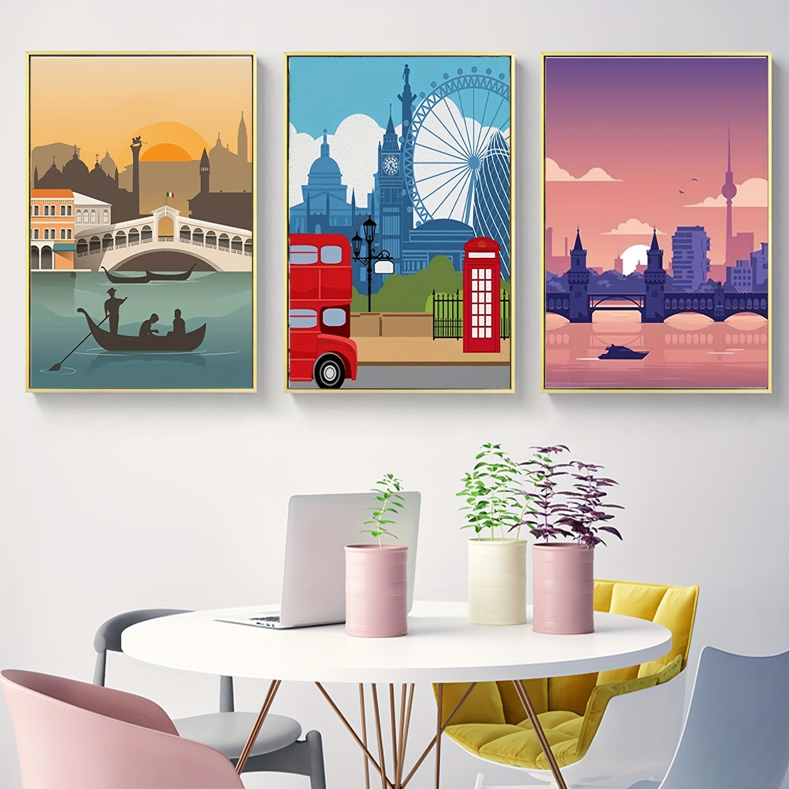 6pcs Paint By Number Kits For Adults, 20x30cm/8x12inch, Diy Abstract Houses  Easy Oil Acrylic Painting