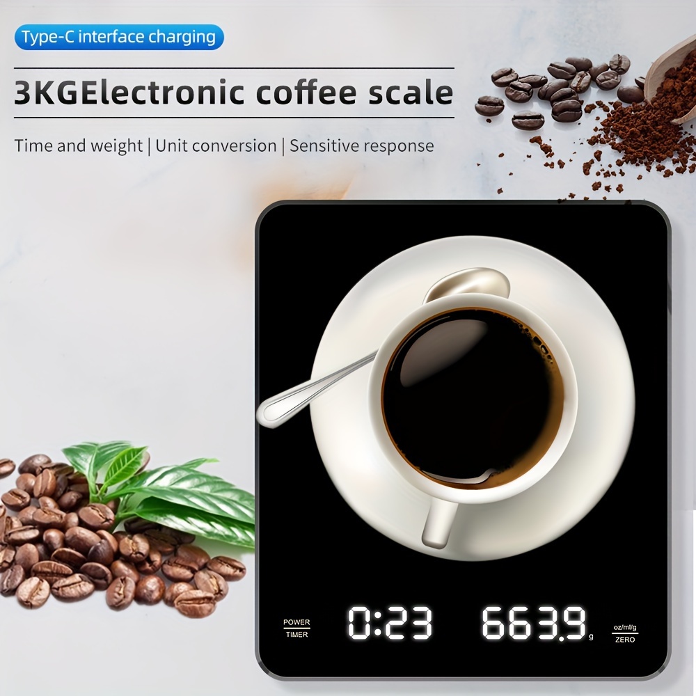 Kitchen Scale, Coffee Electronic Scales, Pour Over Espresso Scale, Led Auto Smart  Kitchen Scale With Timer, Smart Coffee Scale, Household Food Scale, Baking  Tools, Kitchen Stuff - Temu