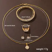 6pcs set womens watch luxury rhinestone quartz watch hiphop fashion analog wrist watch jewelry set gift for mom her details 7