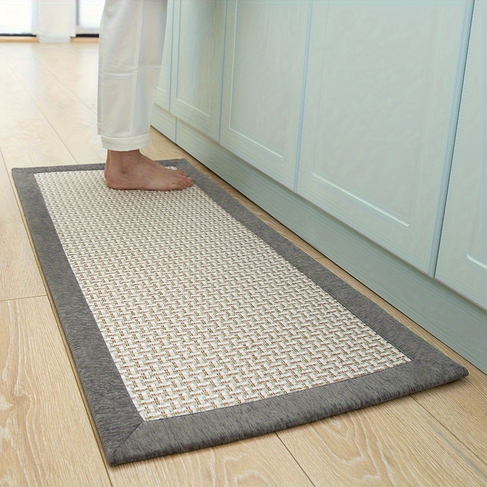 Tappeti da cucina, 1,6 x 20 cm, antiscivolo, lavabili per corridoio, tappeti  e tappetini da cucina, per la parte anteriore del lavandino, tappetini da cucina  per pavimento (beige, 1,6 x 8 ') 