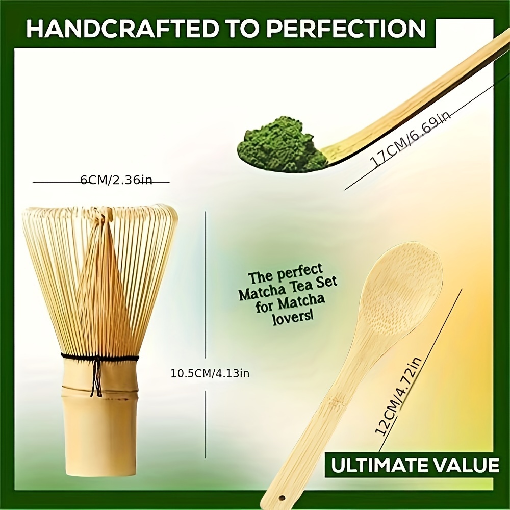 Japanese Matcha Tea Set(3 Pcs) - Matcha Bamboo Whisk Tea Spoon