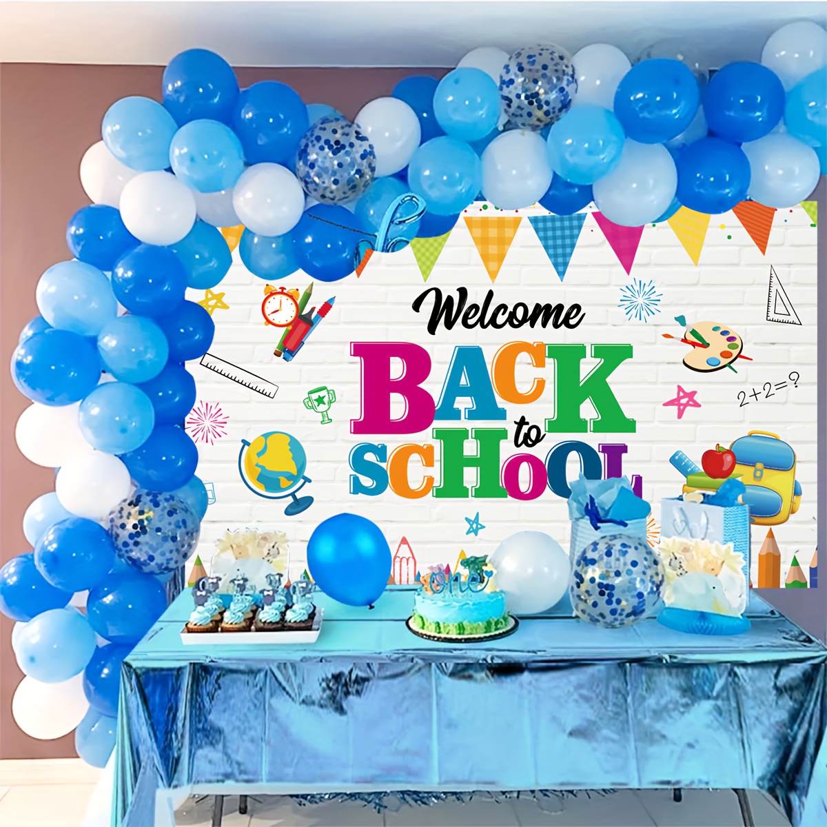 Cartel de bienvenida de vuelta a la escuela, telón de fondo para el primer  día de escuela, pancarta de bienvenida de tela grande, cartel de anuncios
