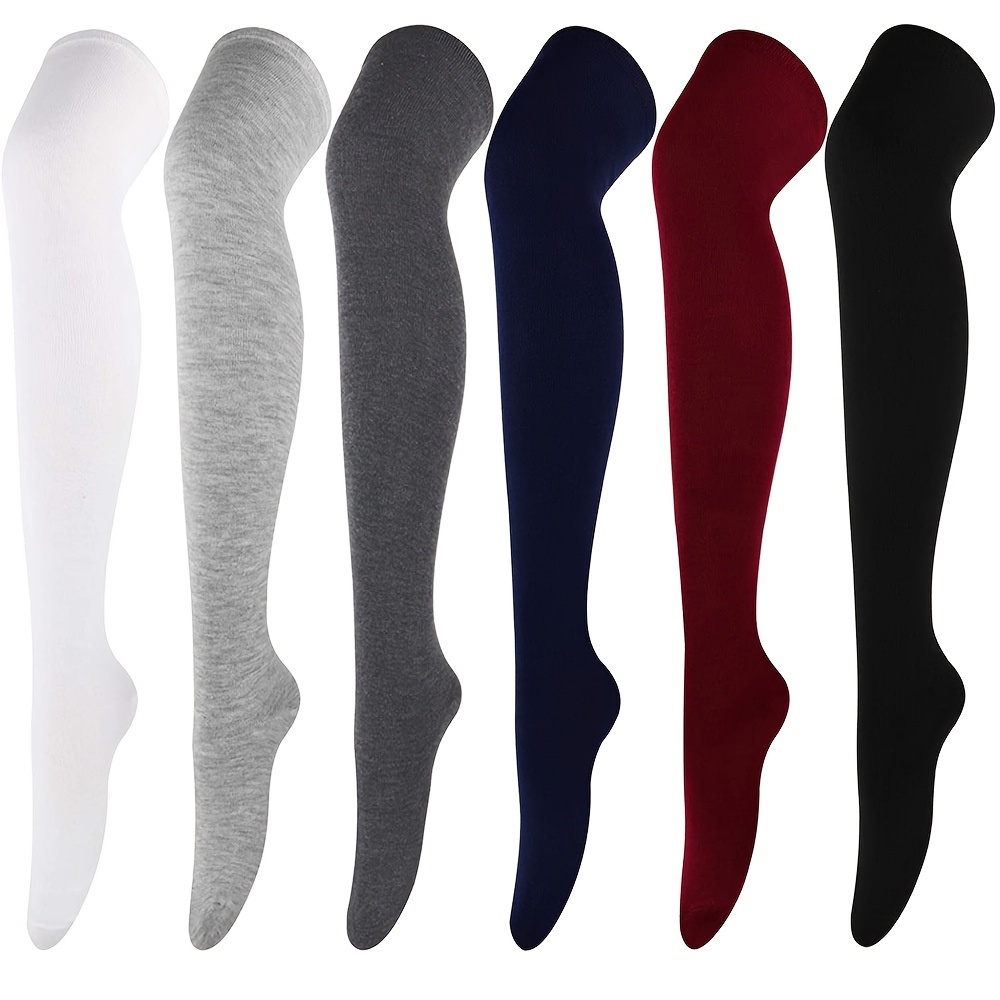 Calcetines altos con encaje para mujer, medias sexys y sedosas,  transparentes, informales, de color liso, ultra brillantes (rojo, talla S)