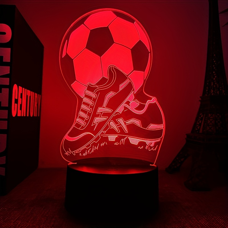 1 Pièce Chaussures De Football Veilleuse 3D, Lumière D'éclairage Optique 3D  Avec Toucher Et Télécommande