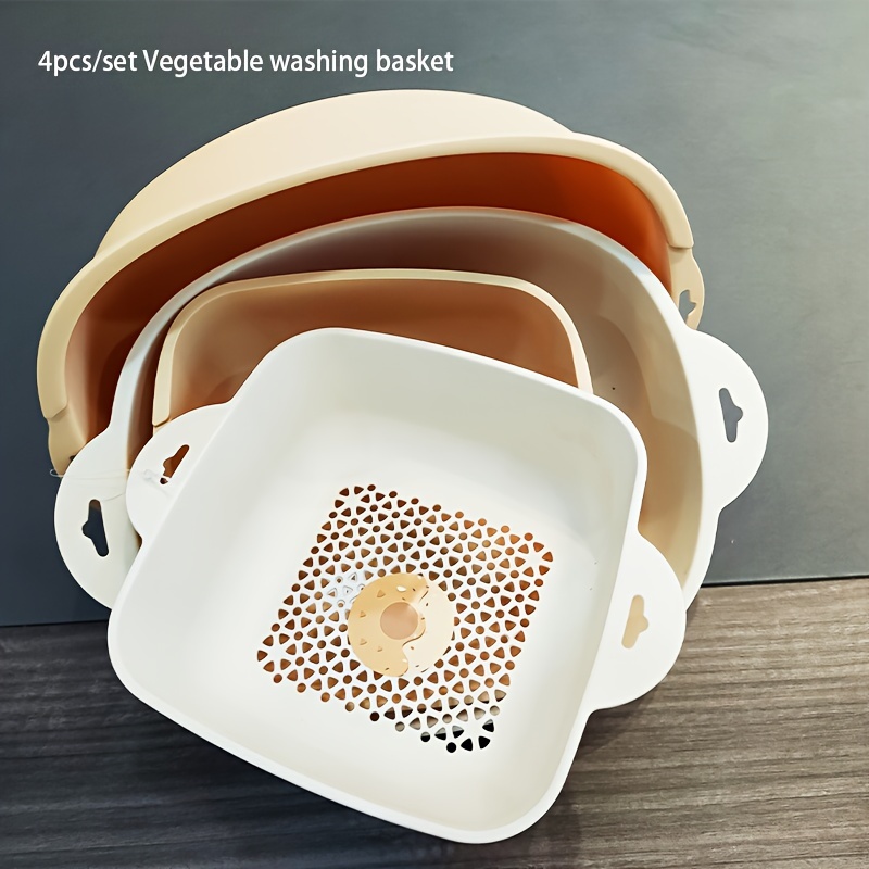 Elegante set di scolapasta con coperchio, filtro 2 in 1 e ciotola di  lavaggio per frutta e verdura, cestello scolapiatti grande per la cucina  (Color : Colorful(A), Size : 26.3×11cm) : 