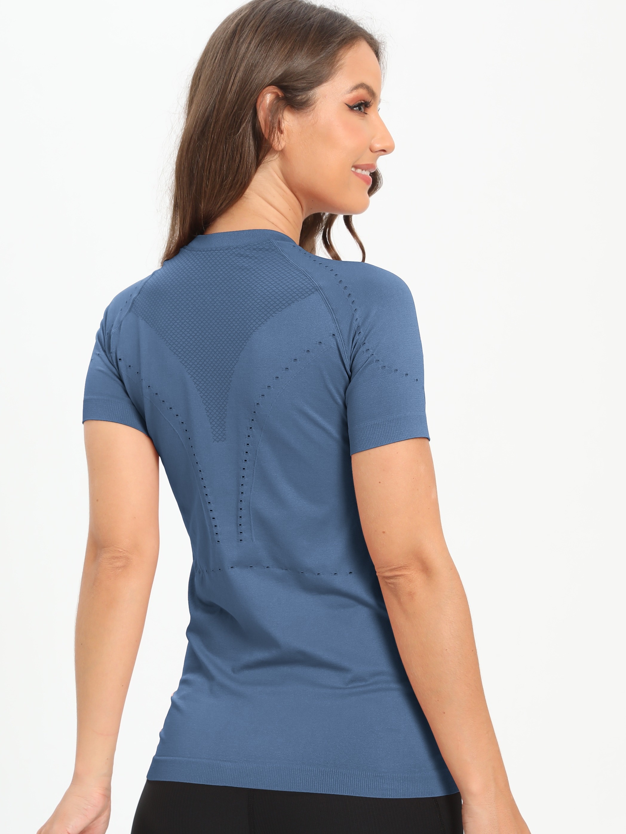 Buy CRZ YOGA Women's Seamless Workout Tops Breathable Short Sleeve Gym  Shirts Running Yoga Athletic T-Shirts Online at desertcartDenmark