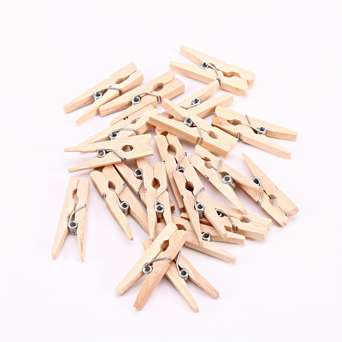 50 Mini Clothespins 2.5cm IV, Mini Clothes Pegs, Wooden Pegs