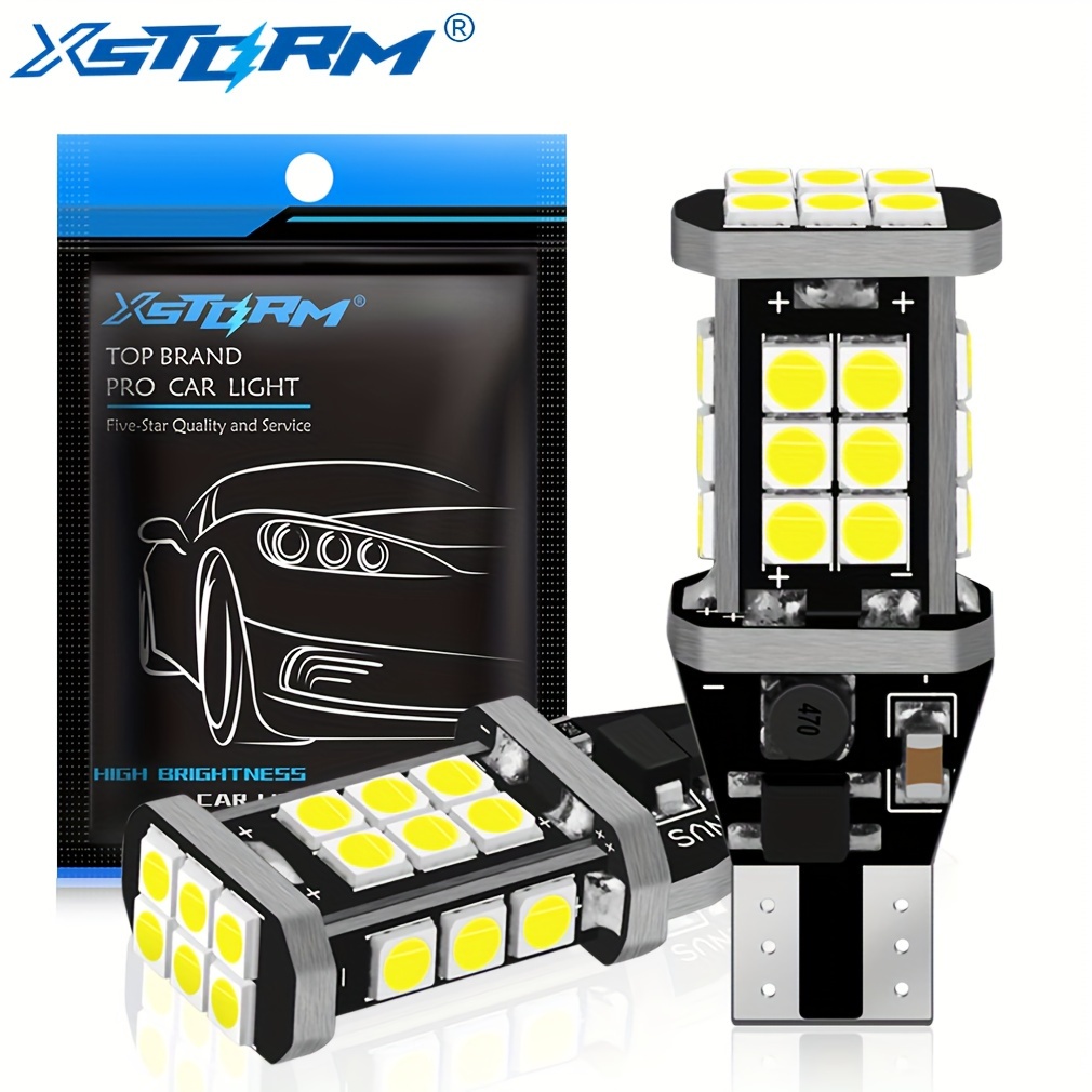 582 W21W Canbus 7* SMD 3030 LED Bulbs (Pair) White
