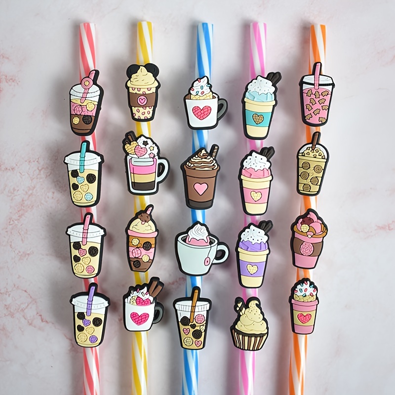 Mexican Style Soft Silicone Straw Toppers Customizable, Reusable