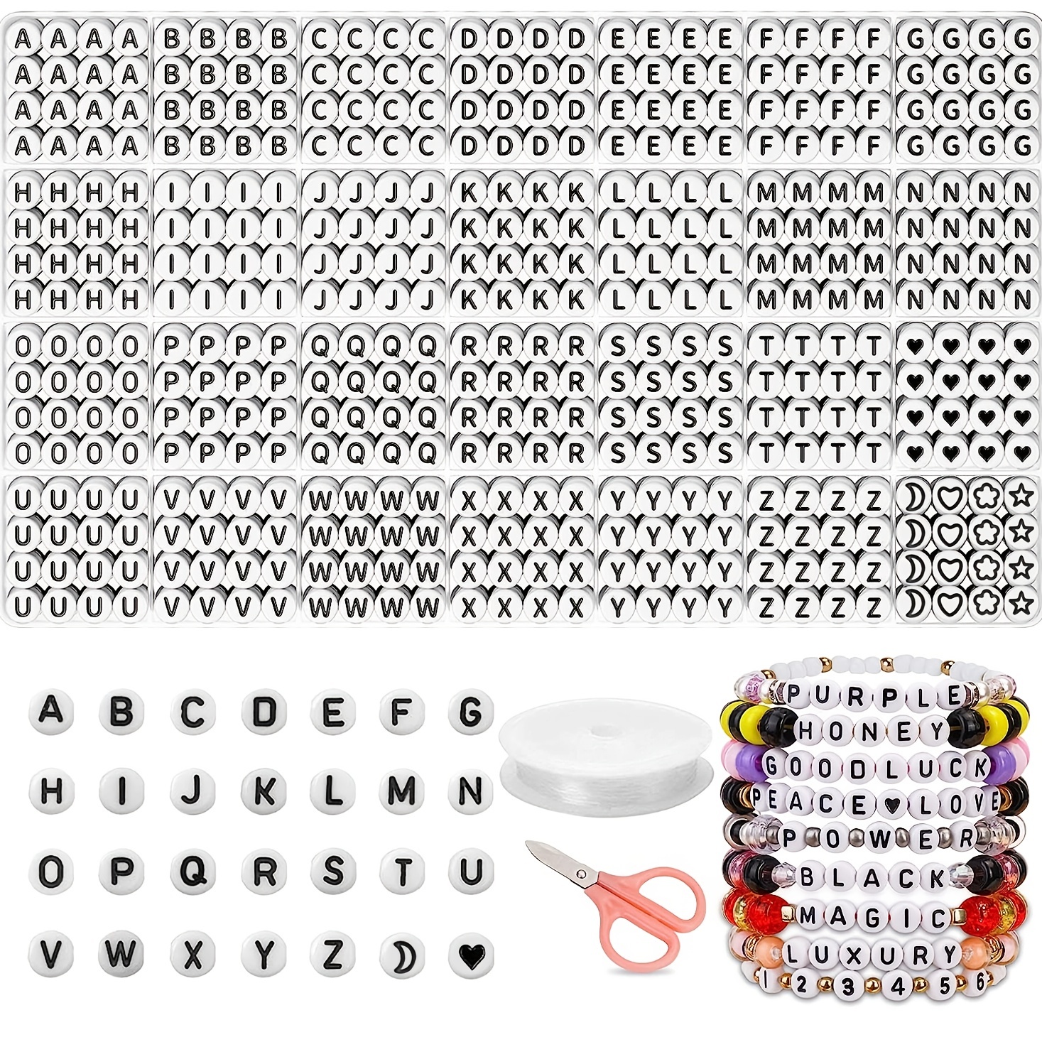  Stylo 1400 PCS Letter Beads for Bracelets, Colorful