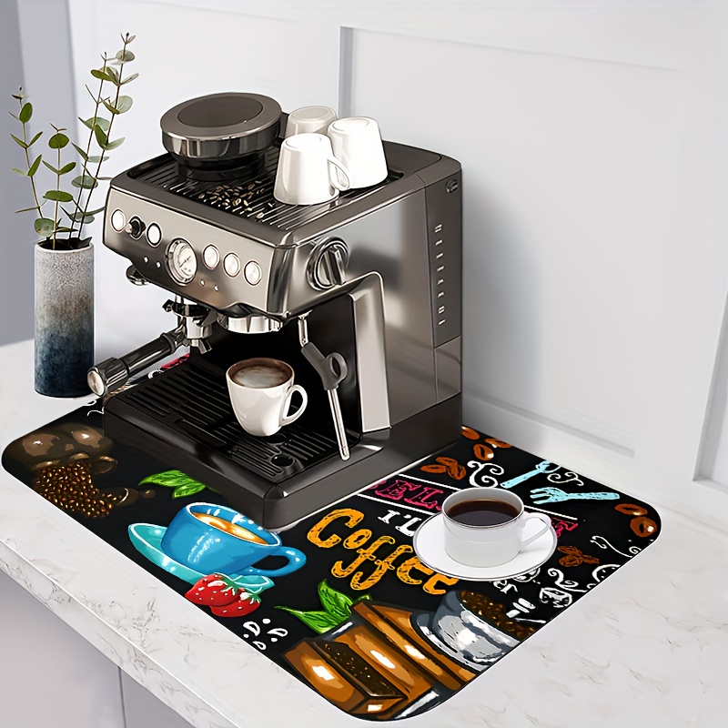 Divertida alfombrilla para máquina de café, bandeja de café expreso para  barra de café, alfombrilla para cafetera para encimera