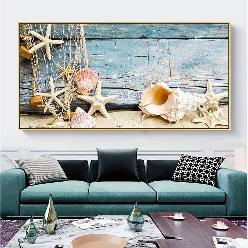 Beach Seascape Canvas Painting, Shell Sea Wall Art Starfish Seashells Wall  Pictures Poster For Living Room Bedroom Office Decor, No Frame Temu  Australia