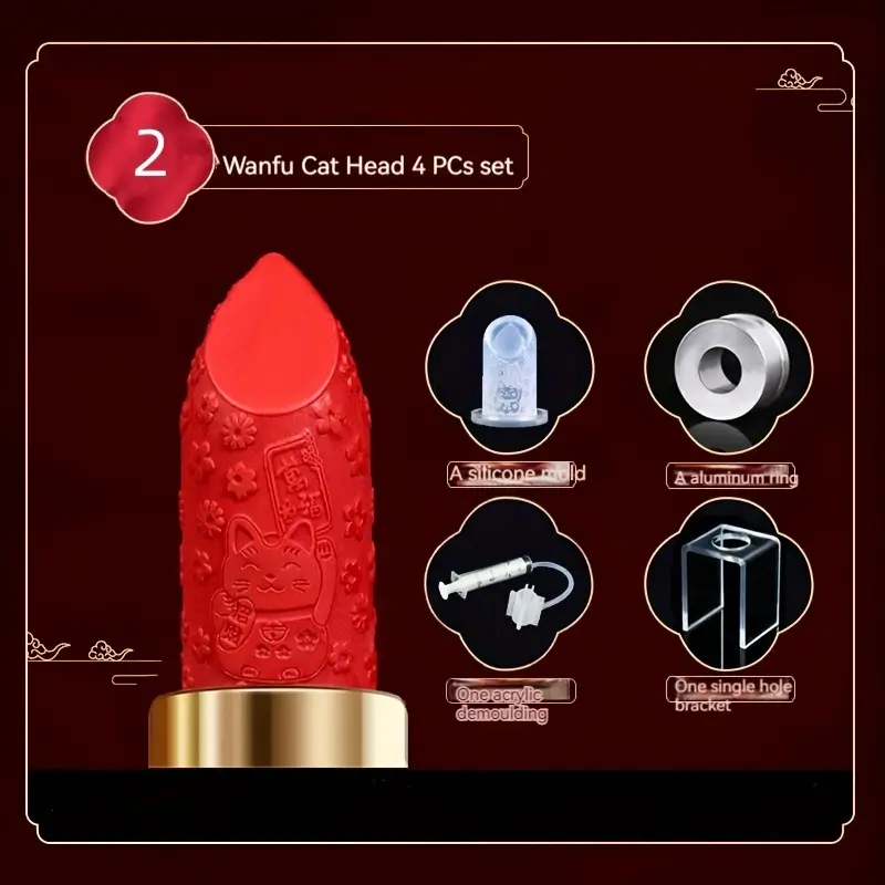 Retro Lipstick Mold Set Including Silicone Head Ring Bracket - Temu