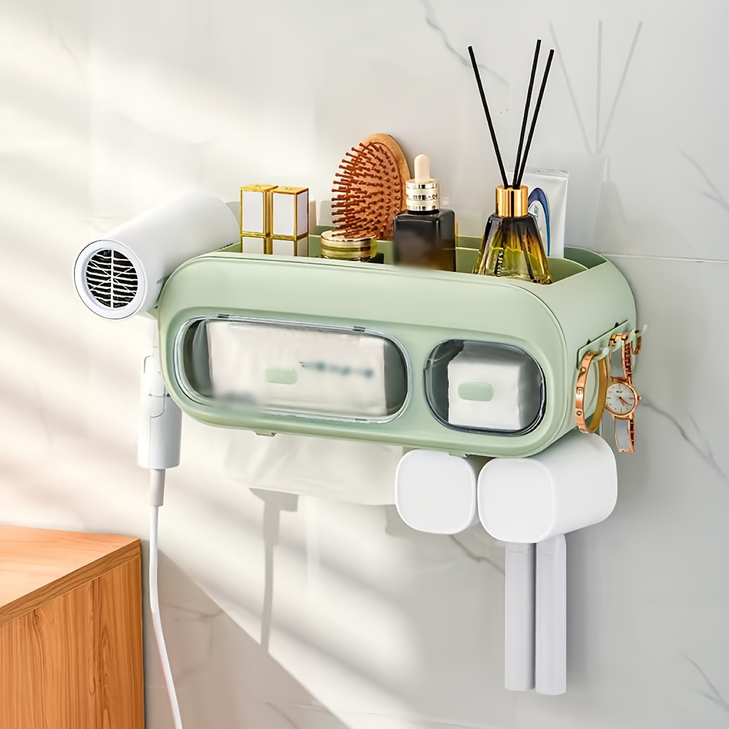 Bathroom Punch-free Hair Dryer Wall mounted Holder Storage Box