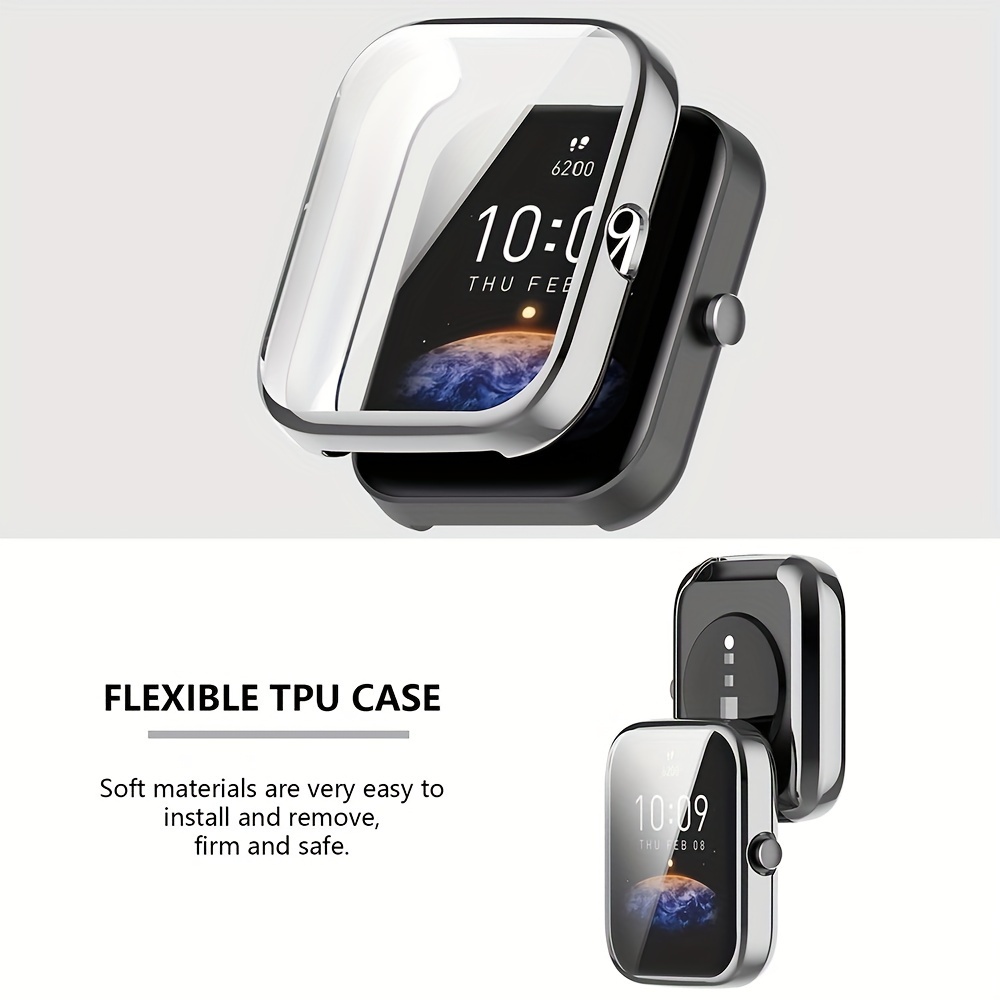 Case Amazfit Bip 3/bip3 Pro Smartwatch Soft Tpu Plated - Temu