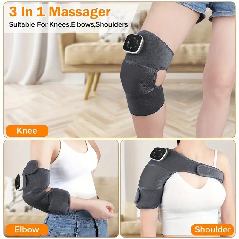 1pc Three In One Shoulder, Elbow, And Knee Massage Instrument, Electric  Knee Protection, Hot Compress, Joint Warmth, 3 Massage Modes, 5 Heating  Temper