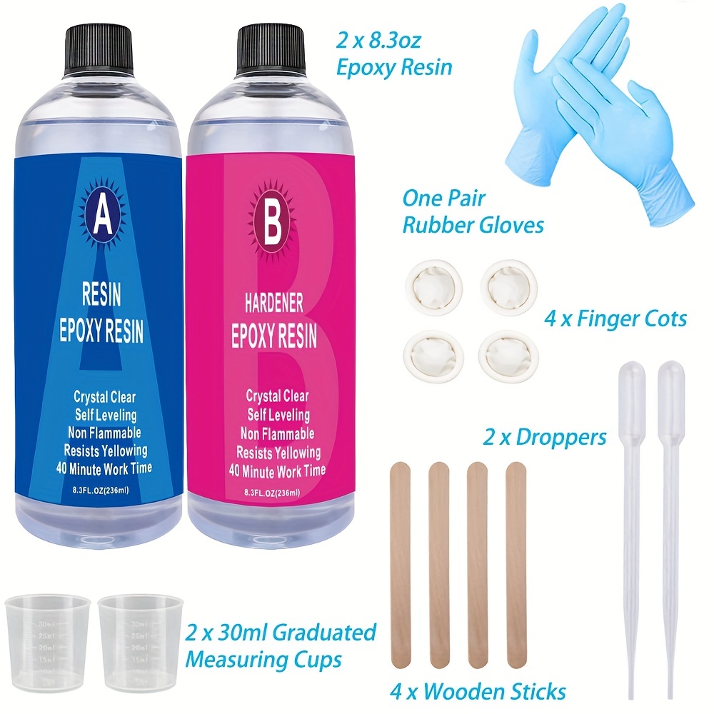 2 Part Clear Epoxy Resin Kit for Beginners 470ml 
