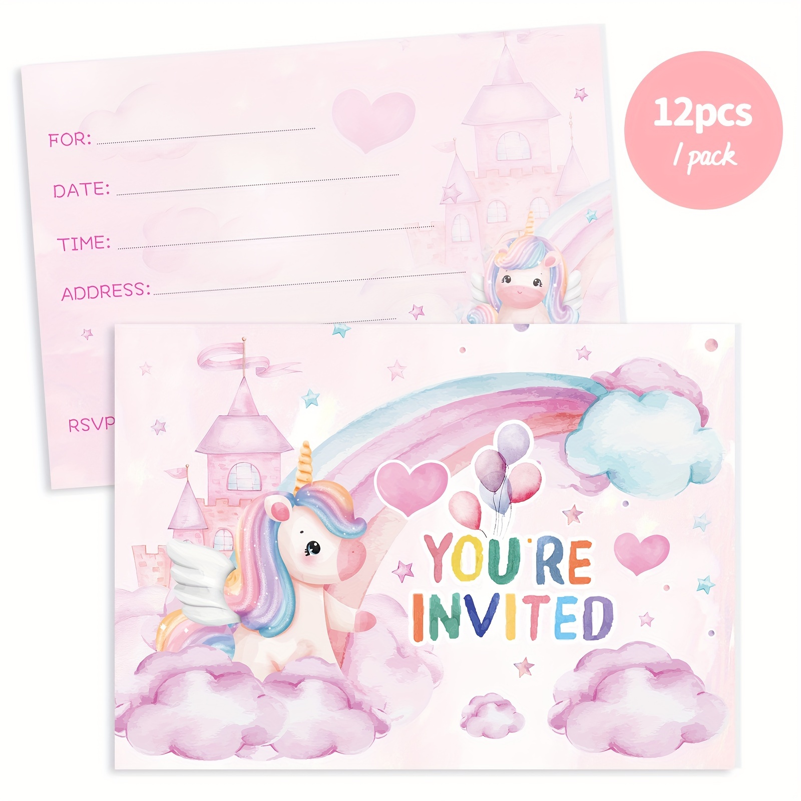 

12pcs/pack, Cute English Cartoon Birthday Party Invitation Card Greeting Card Invitations, Small Business Supplies, Thank You Cards, Birthday Gift, Cards, Unusual Items, Gift Cards