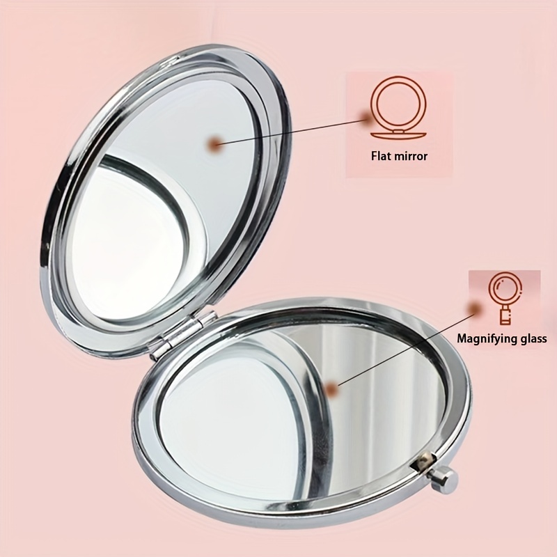 Portable Folding Mirror, Double-sided Mini Makeup Mirror