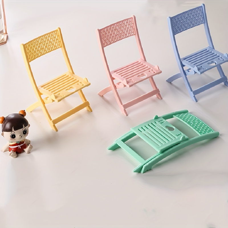 1pc Kreativer Faltender Mini-kleiner Stuhl Handyhalter Macaron