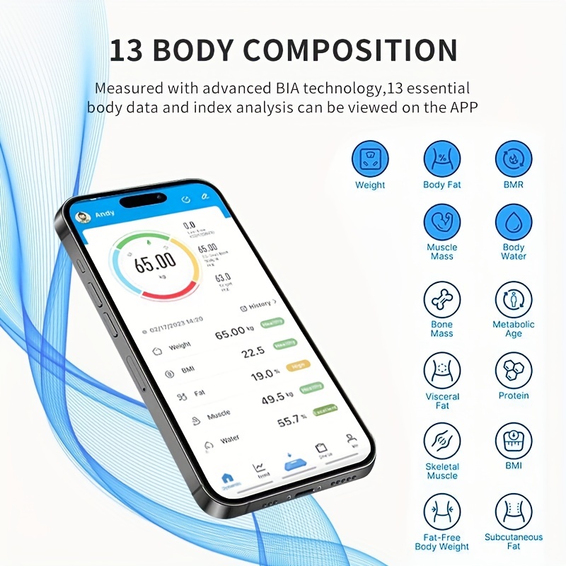 1pc Smart Digital Weight And Body Fat Scale, Bathroom Weight Scale, Bmi  Scale With App For Body Composition Analyzer