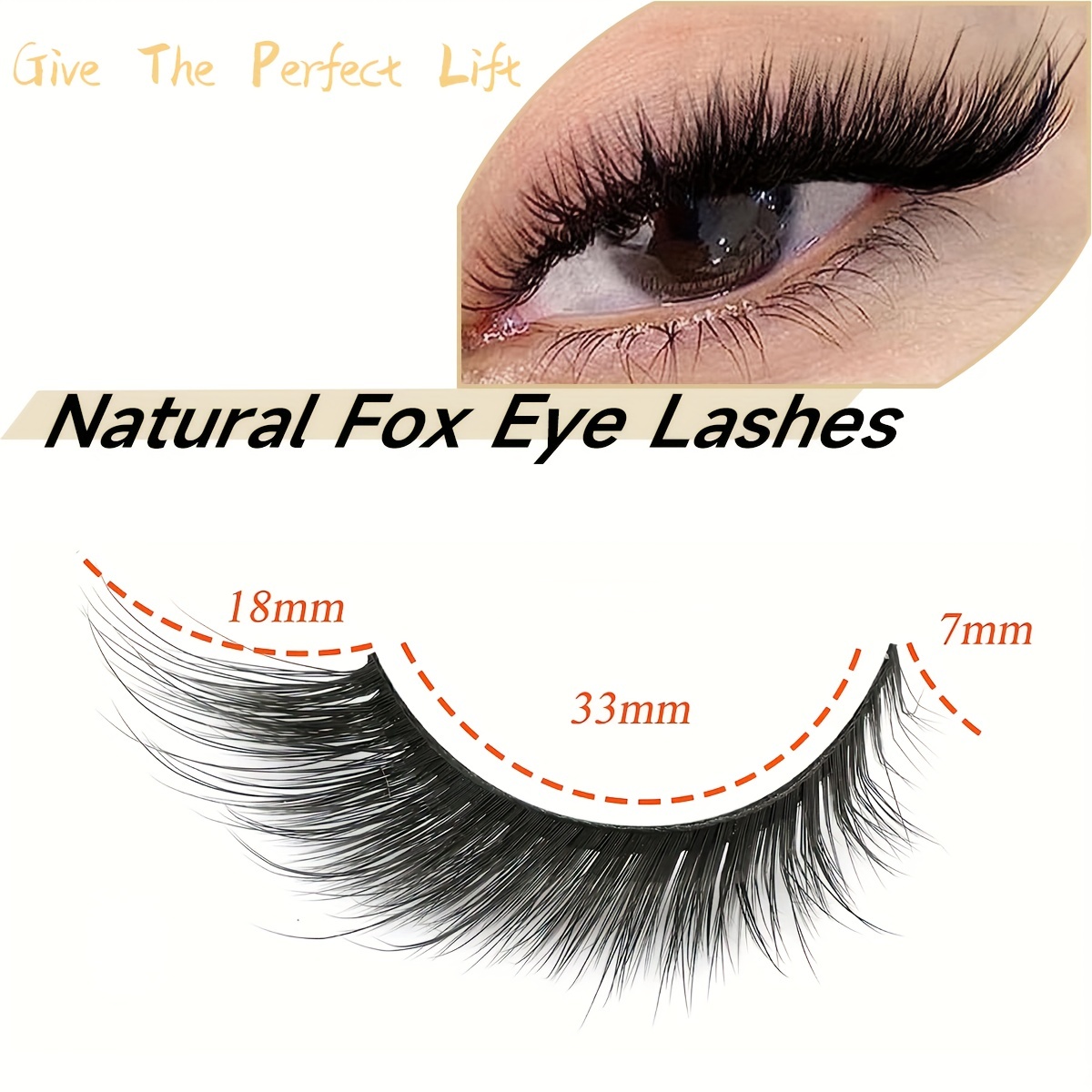 Fox Eye Lashes Angel Wing Faux Mink Eyelashes Natural Look - Temu