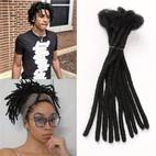 1 pack 10 strands loc extension synthetic hair 0 6cm width permanent dreadlock extension for men women 6 8 12inch thickness natural black color