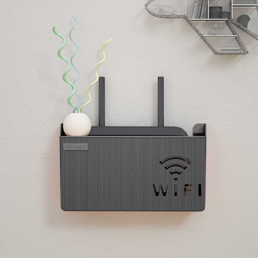 Caja de enrutador WiFi de montaje en pared, decodificador de TV  multifuncional con disipación de calor hueca moderna, soporte de  almacenamiento, estante organizador, suministros para el hogar – Los  mejores productos en
