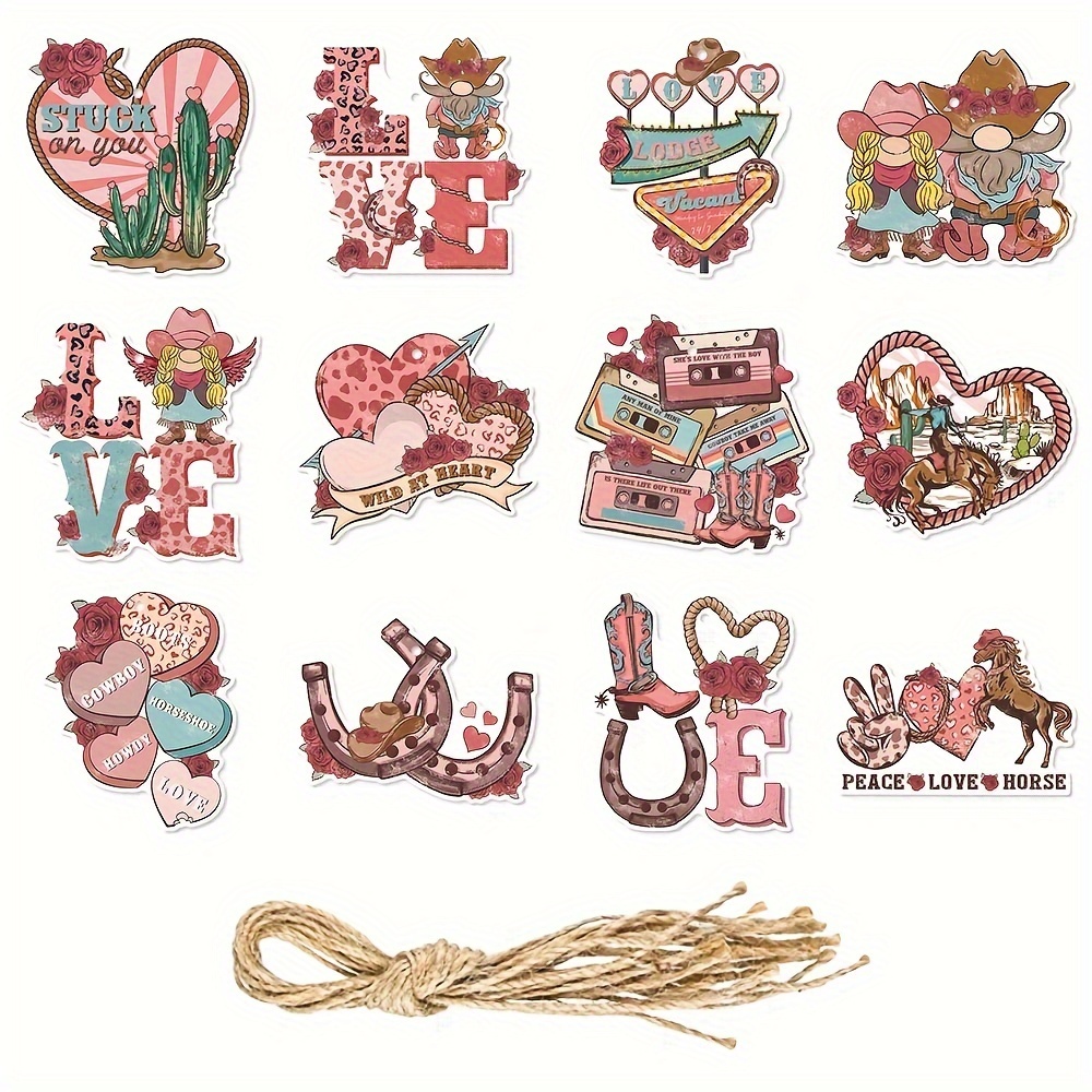 Valentines Day Decor Valentine's Day Heart Ornaments Wooden Hanging Ornament Sweet Heart Shaped Embellishments Vintage Valentine's Day Hanging Gift