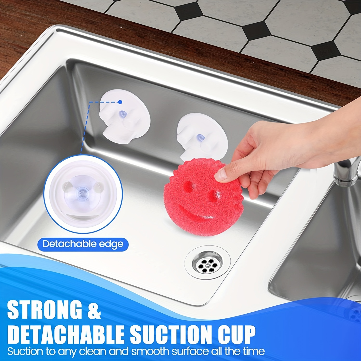 1pc Sponge Holder Sink Holder With Suction Cup Installation